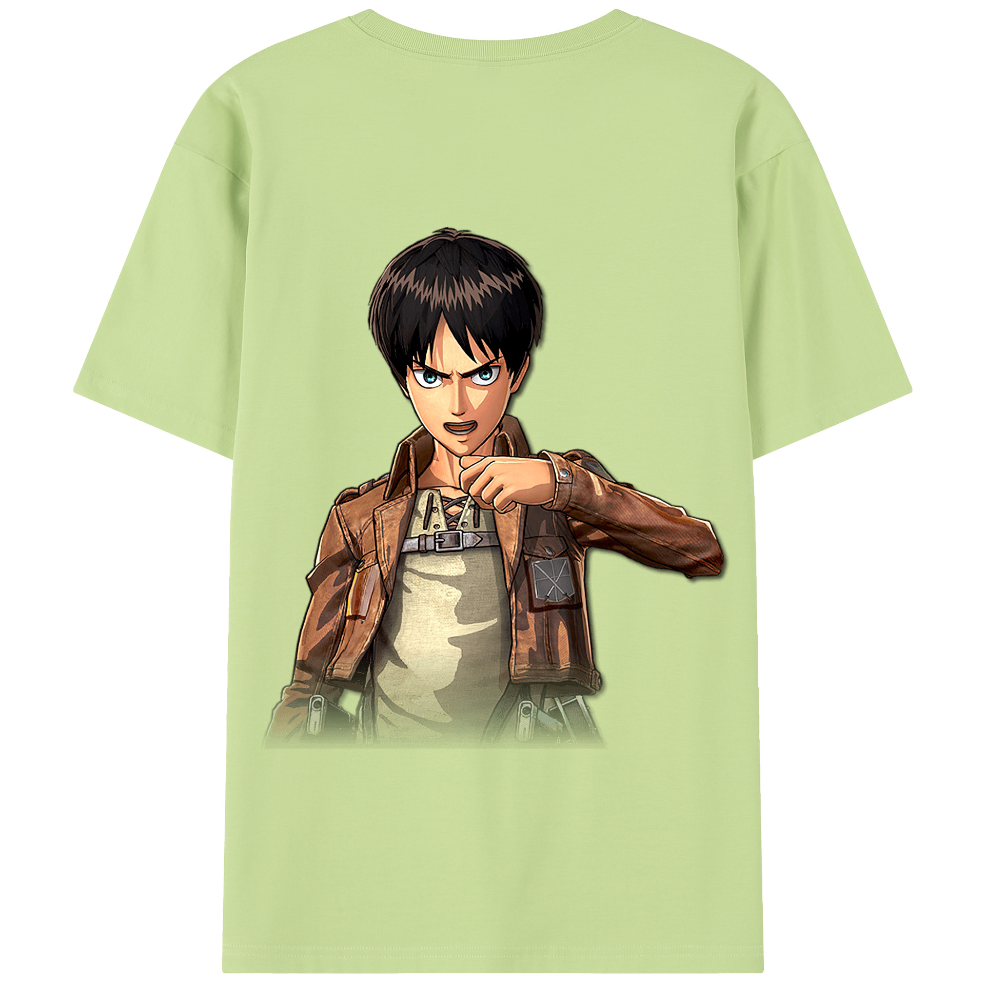 （画像用） 進撃の巨人 エレン･イェーガー Attack on Titan Eren Jäger 綿100％半袖Tシャツ（背面プリント）